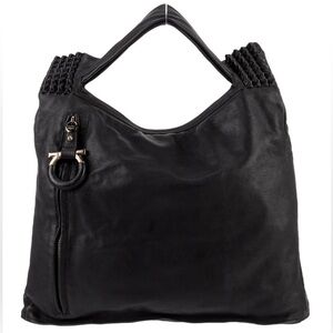 Salvatore Ferragamo Black Leather Gancio Bag